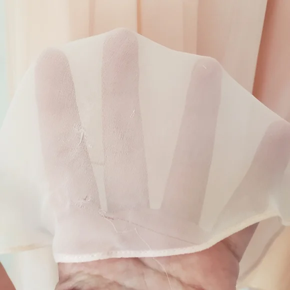 Vintage 80s Pink Pleated Ruched Formal High Low Midi Dress with Rose Detail - Picture 15 of 16